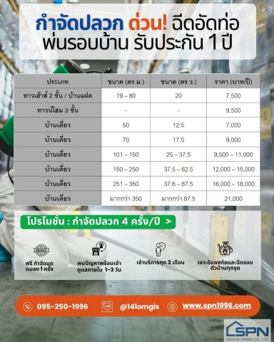 บริษัทรับจ้างฉีดปลวก บริการทุก 3 เดือน